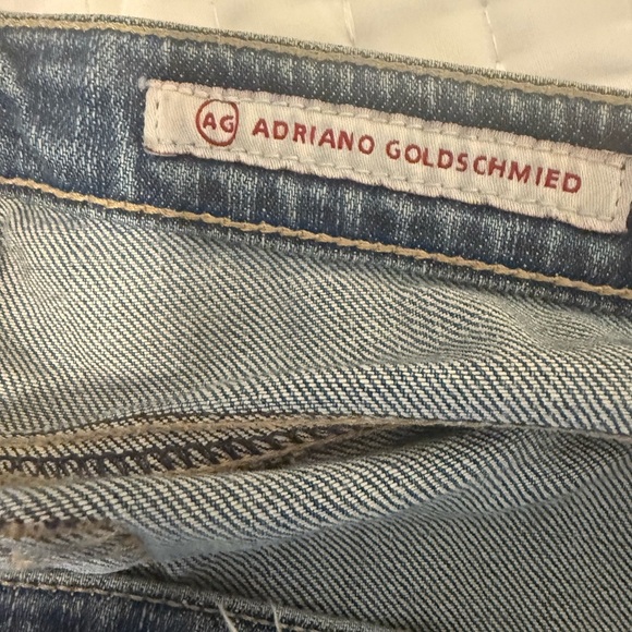 AG Adriano Goldschmied Angel Boot Cut Jeans Size 28R Medium Wash Distressed - Picture 9 of 11